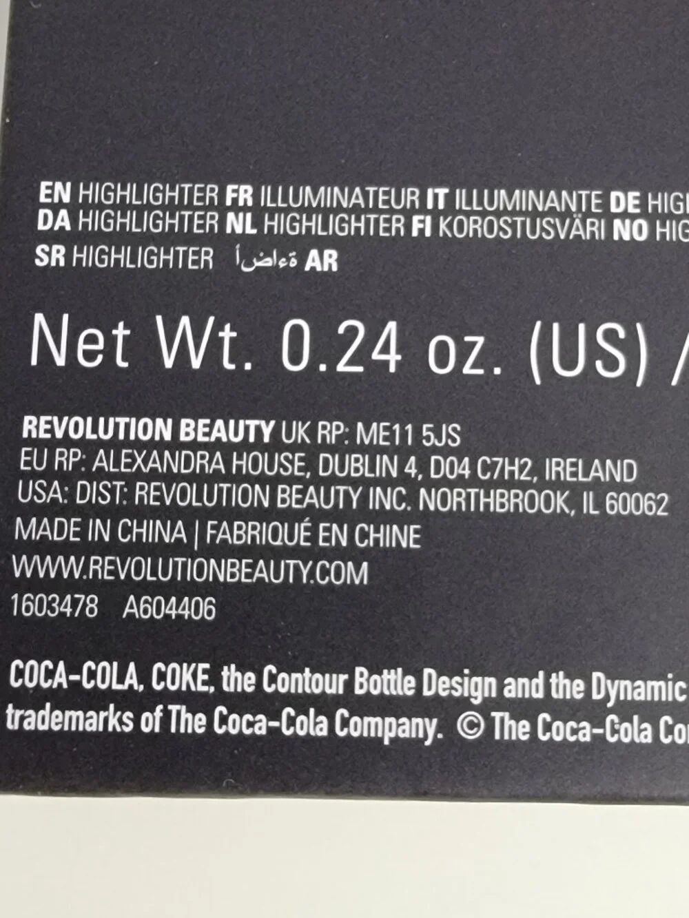 Revolution coca~cola highlighter