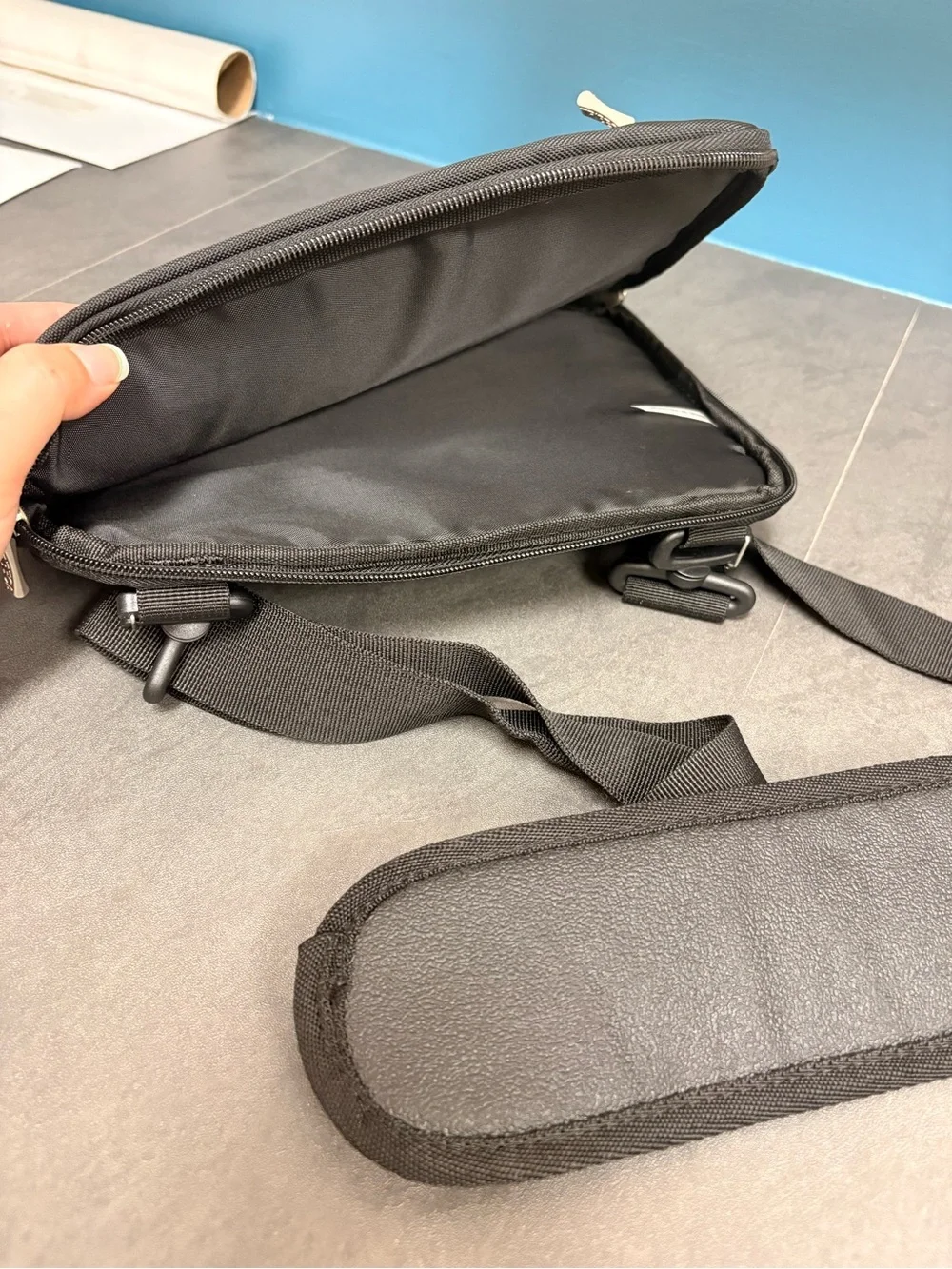 Black Carolina Panthers Crossbody Messenger Bag