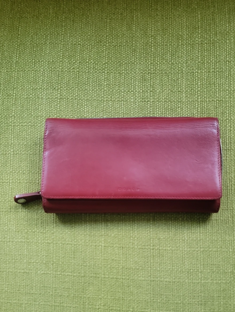 Coach Red Leather Zip Wallet