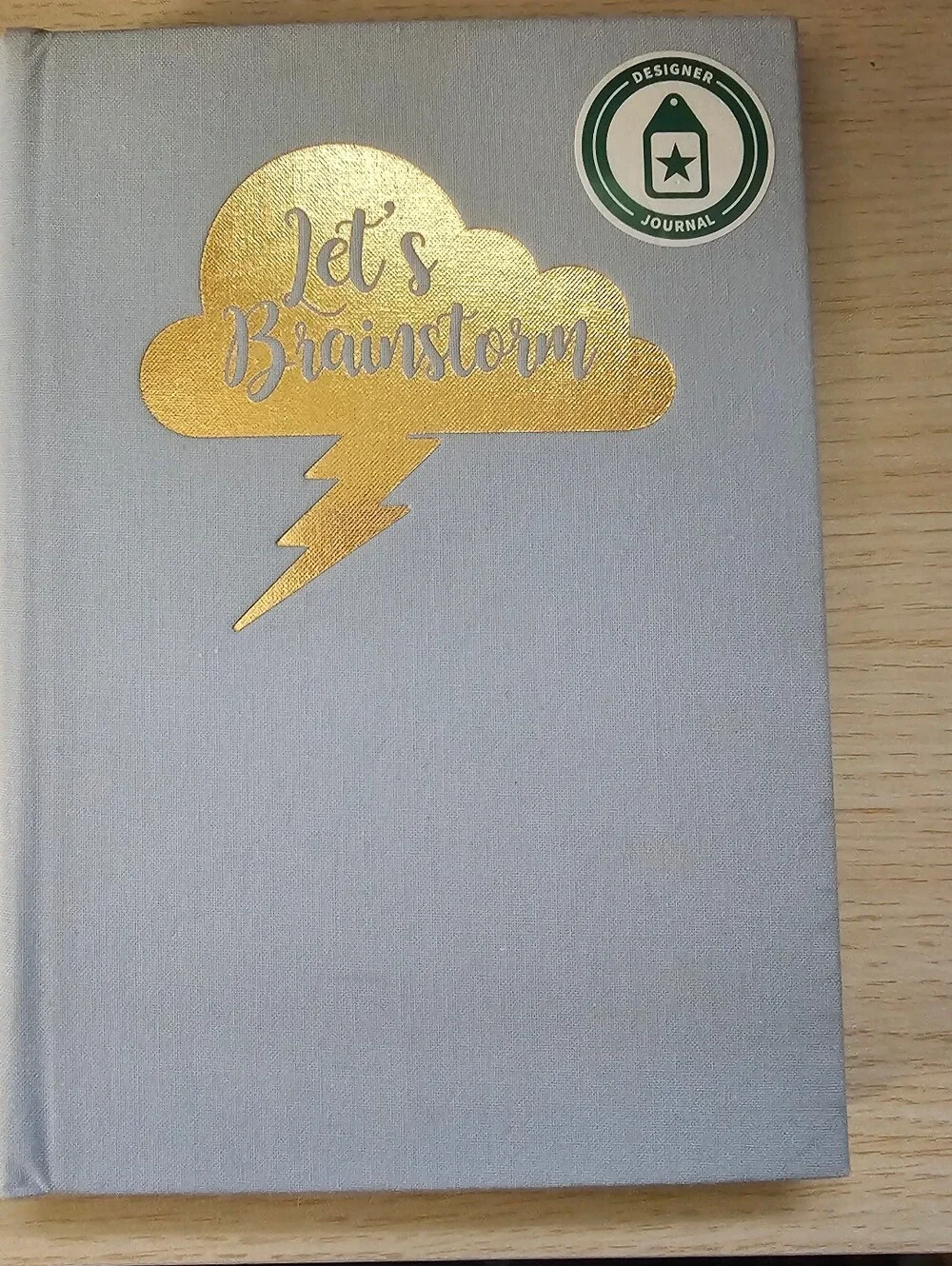 Let's Brainstorm 160 Page Lined Journal Gold Foil Cloud & Lightning Bolt