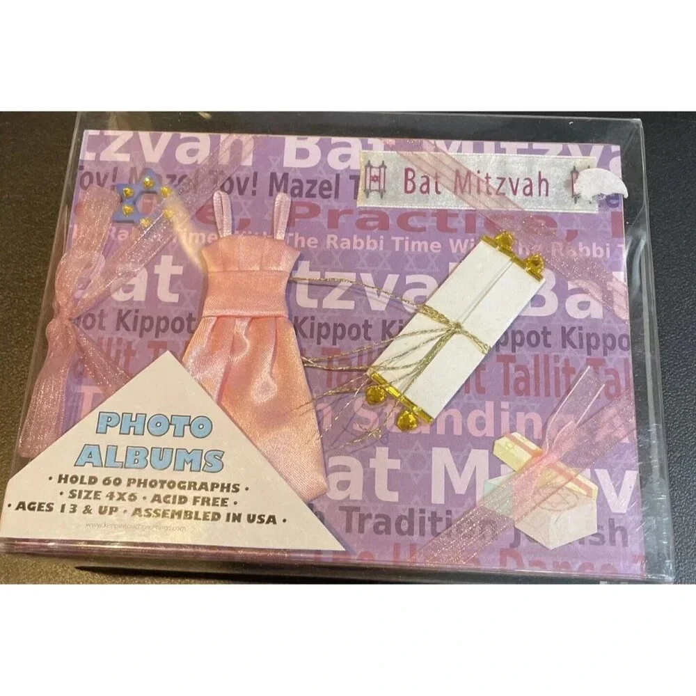 Bat Mitzvah‎ Photo Album Mazal  Tov Jewish Torah Star Of David USA NEW Gift