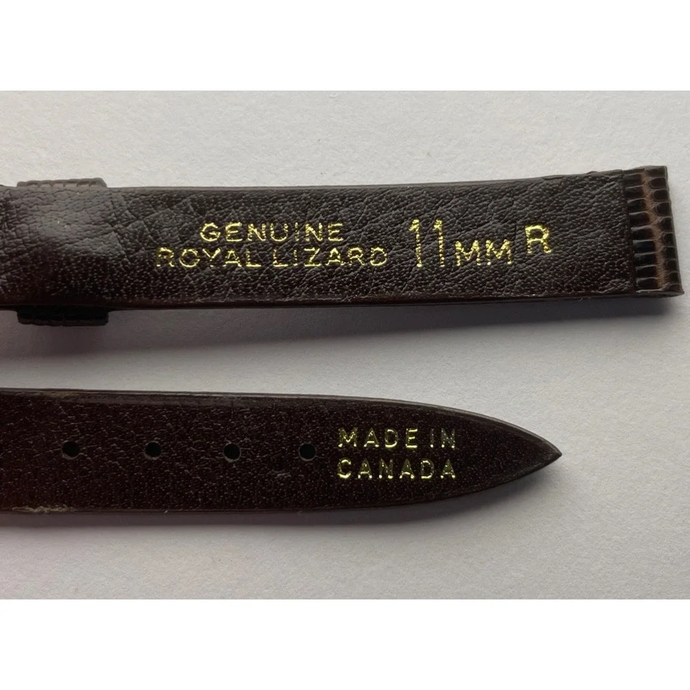11mm Watch Band‎ Genuine Royal Lizard Brown Made In Canada
