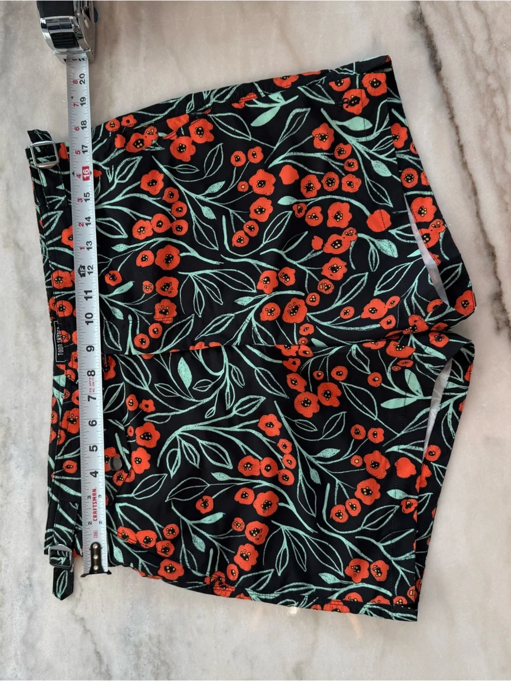 Todd Snyder Riviera Poppy Vine Floral Swim Shorts Men Waist 32 Size M