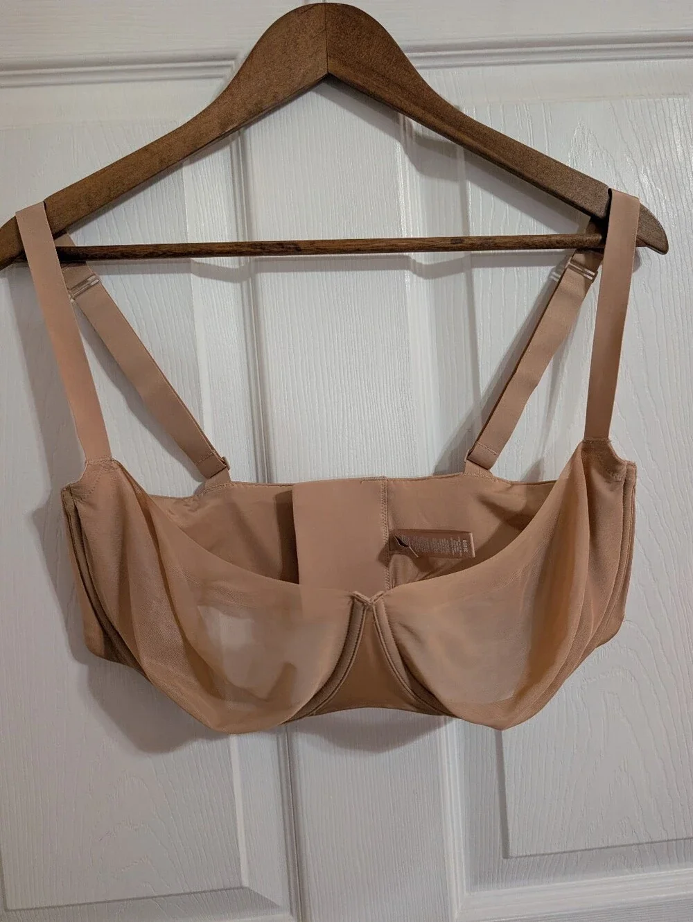 Skims Bra Unlined Balconette No Show Sheer Tan Beige Nude Size 38DDD