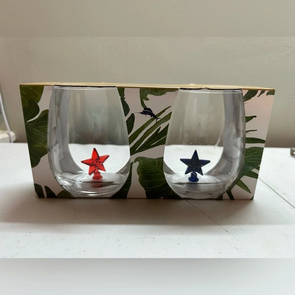 Tommy Bahama Set of 2 Acrylic Drinkware Star