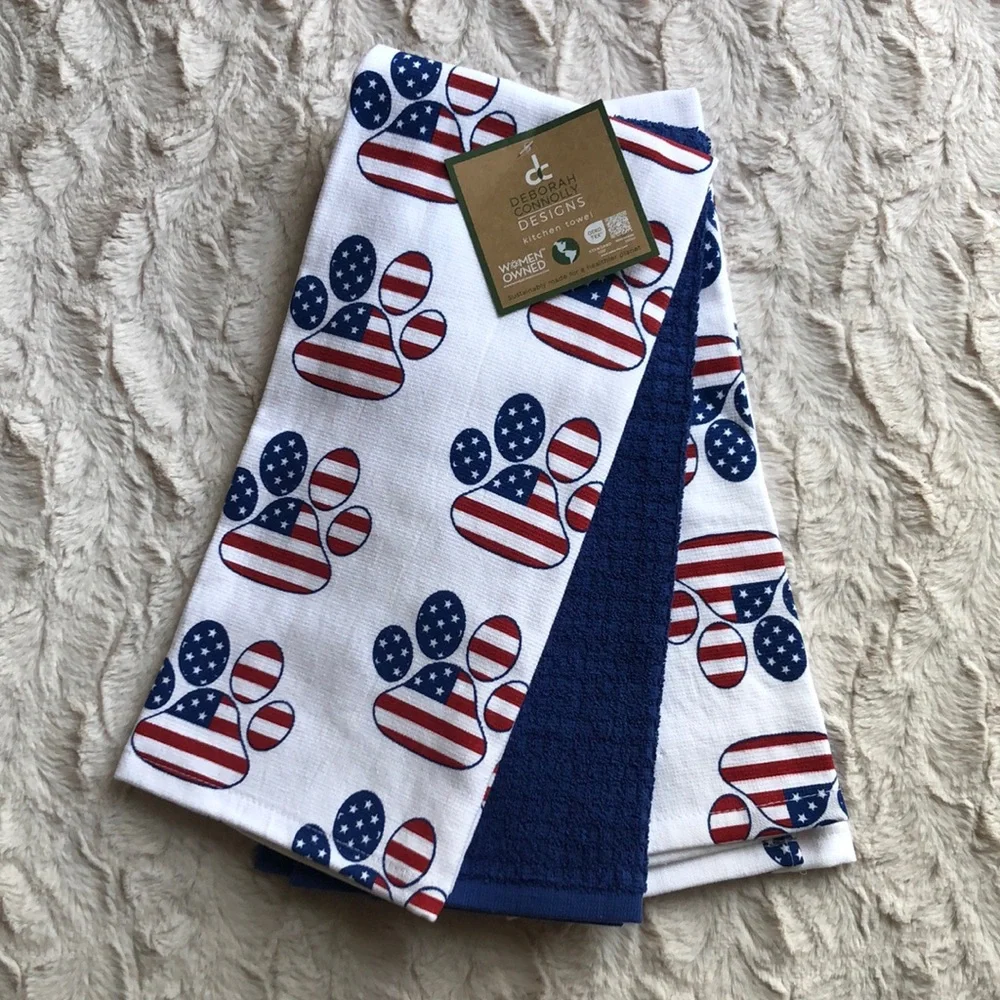 Deborah Connolly Patriotic PAWS Kitchen Towels