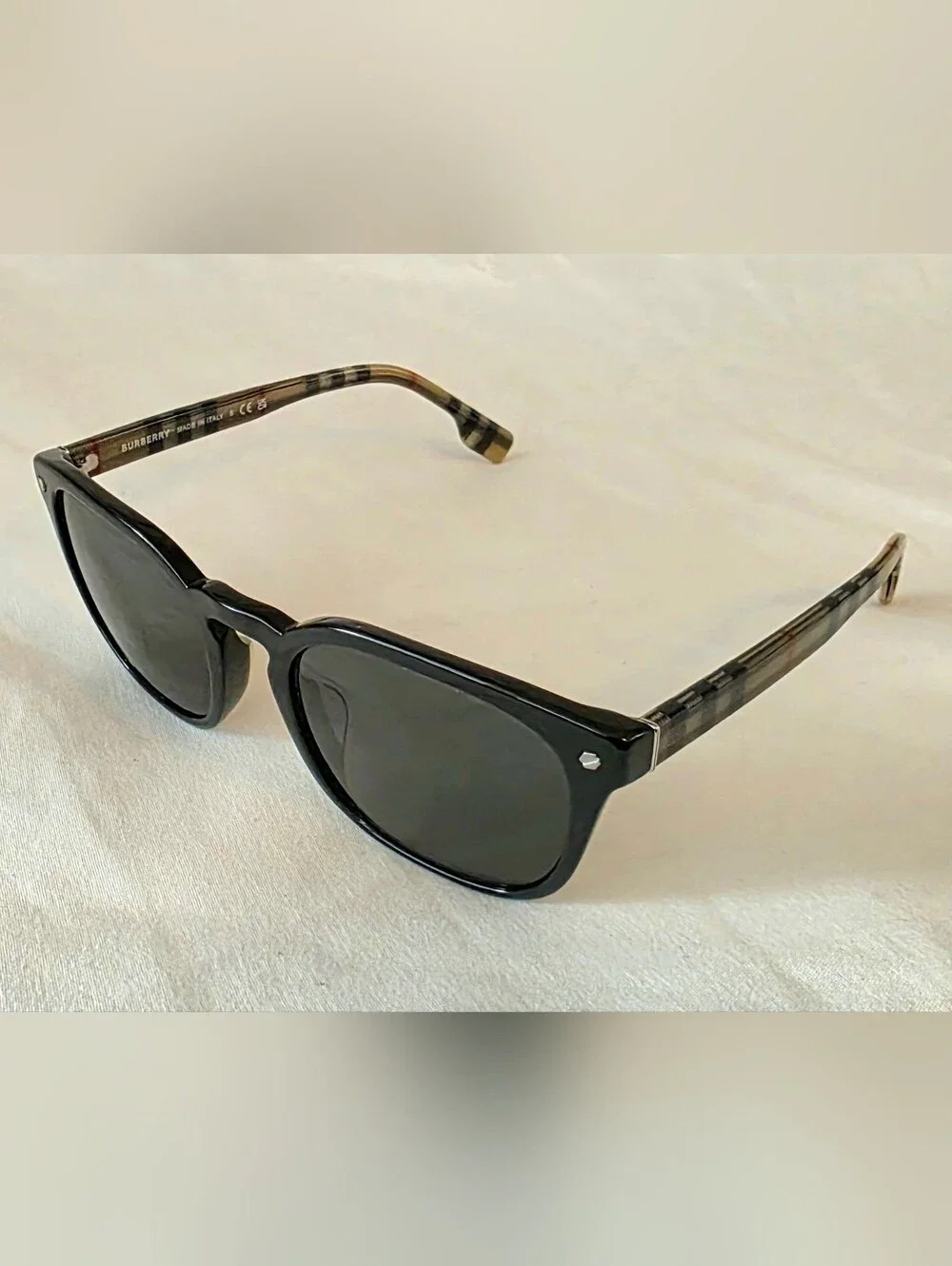 Burberry BE 4329 F Ellis 3757/87 Black Made in Italy Sunglasses Men's 55-22-145