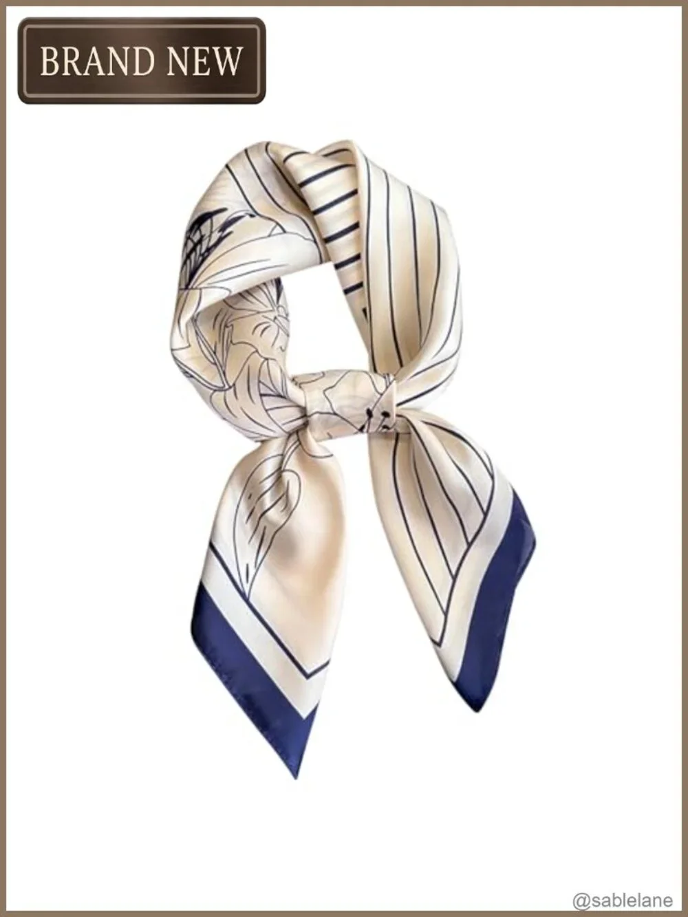Silk Feeling Square Hair Scarf Bandana for Women 27.5