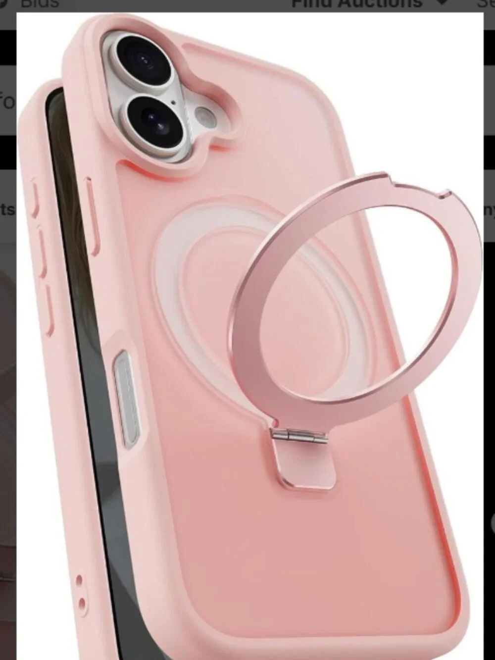 Onn MagSafe iPhone 17 Pro Case with Rotating Kickstand, Chalk Pink