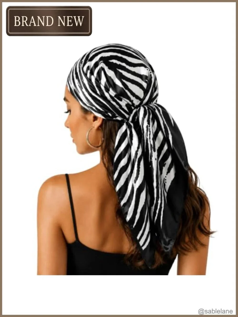 Women's Satin Square Scarf Head Wrap Bandana 35x35