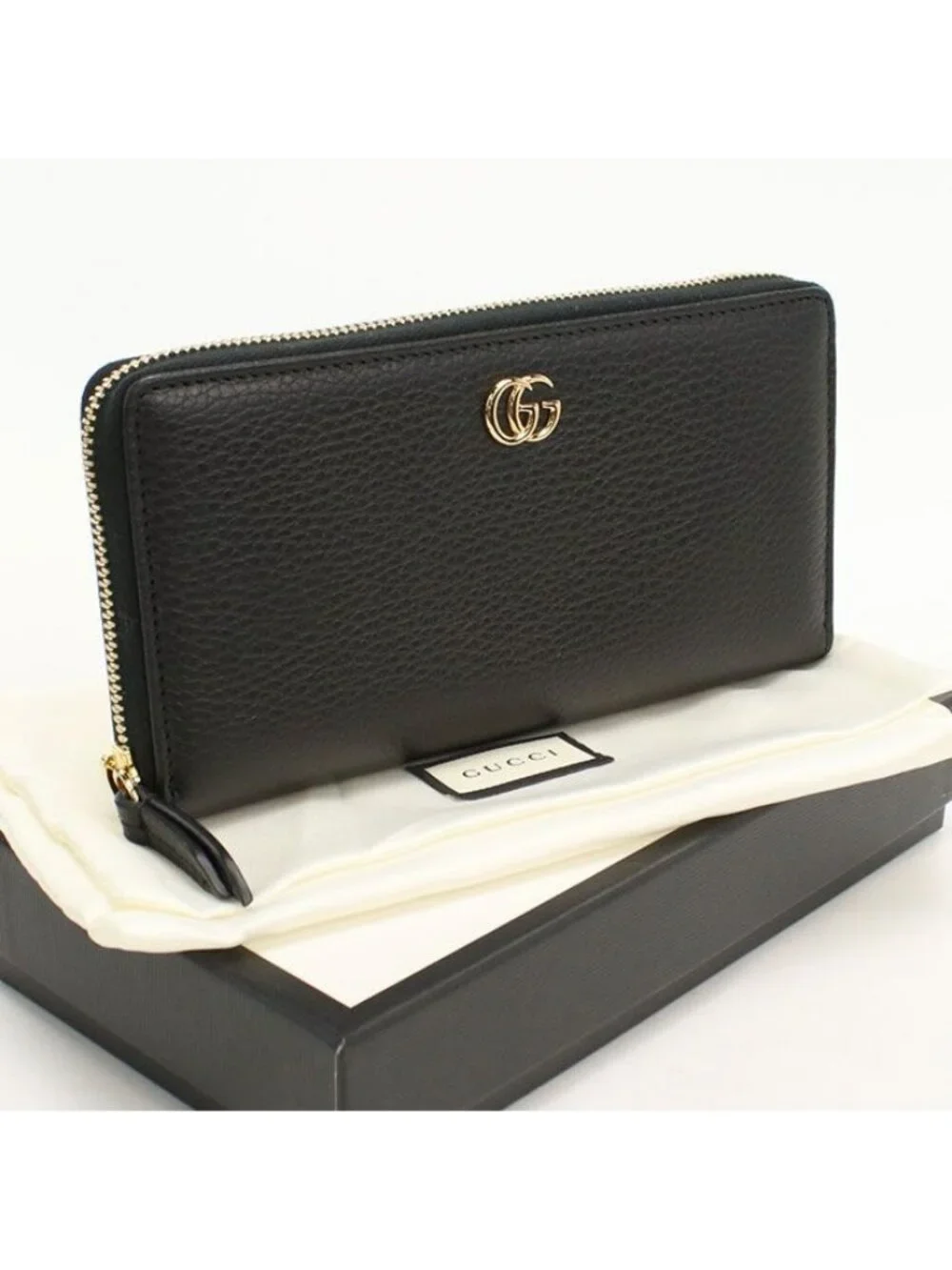 Gucci Double Wallet Zip Around Leather
