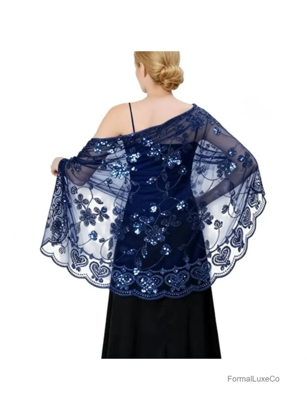 Sequin 1920s Shawl Wrap Evening Party Wedding Scarf Lightweight Polyester