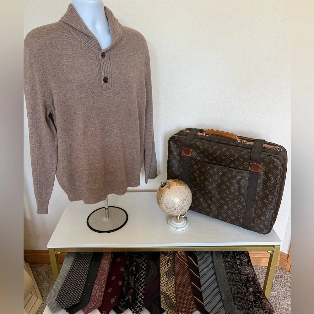 NWT J. Crew Tan Shawl Collar Button Lambswool Blend Size L