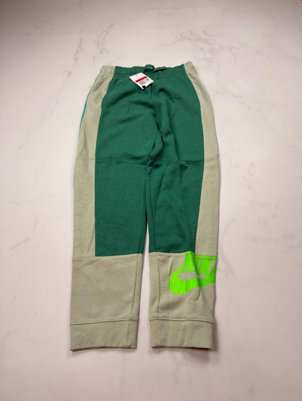 Nike Track Pants Green Colorblock Athletic - Boys Large NWT