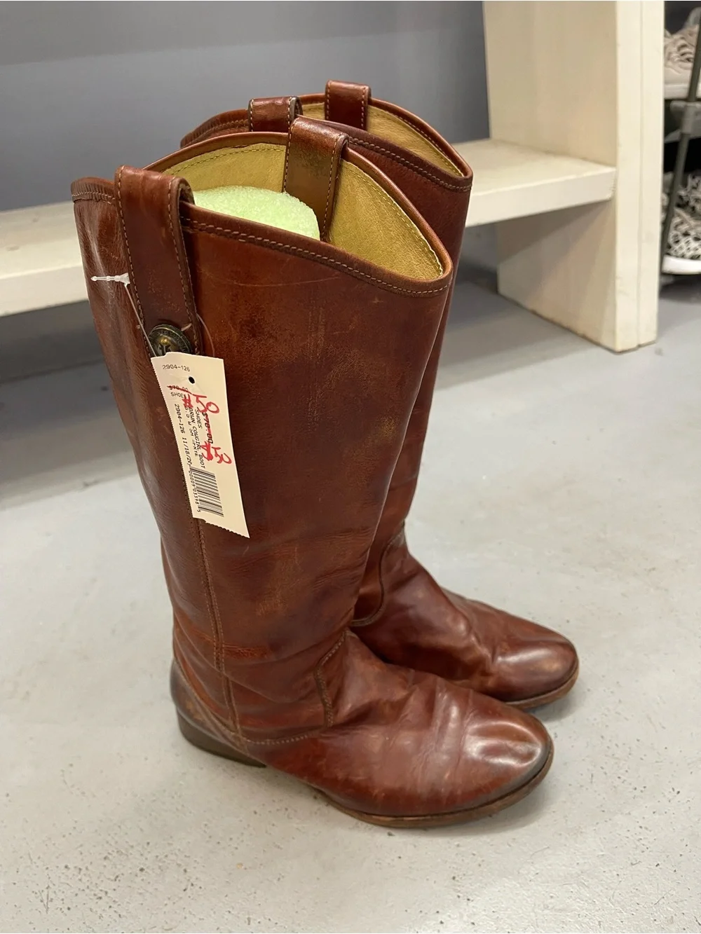 Frye Tall Leather Riding Boots - Chestnut Brown