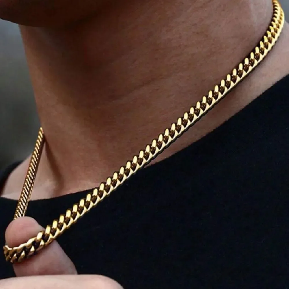 3for$20  Chain Men's Chain Necklace Daily Gift, gold color of silver color