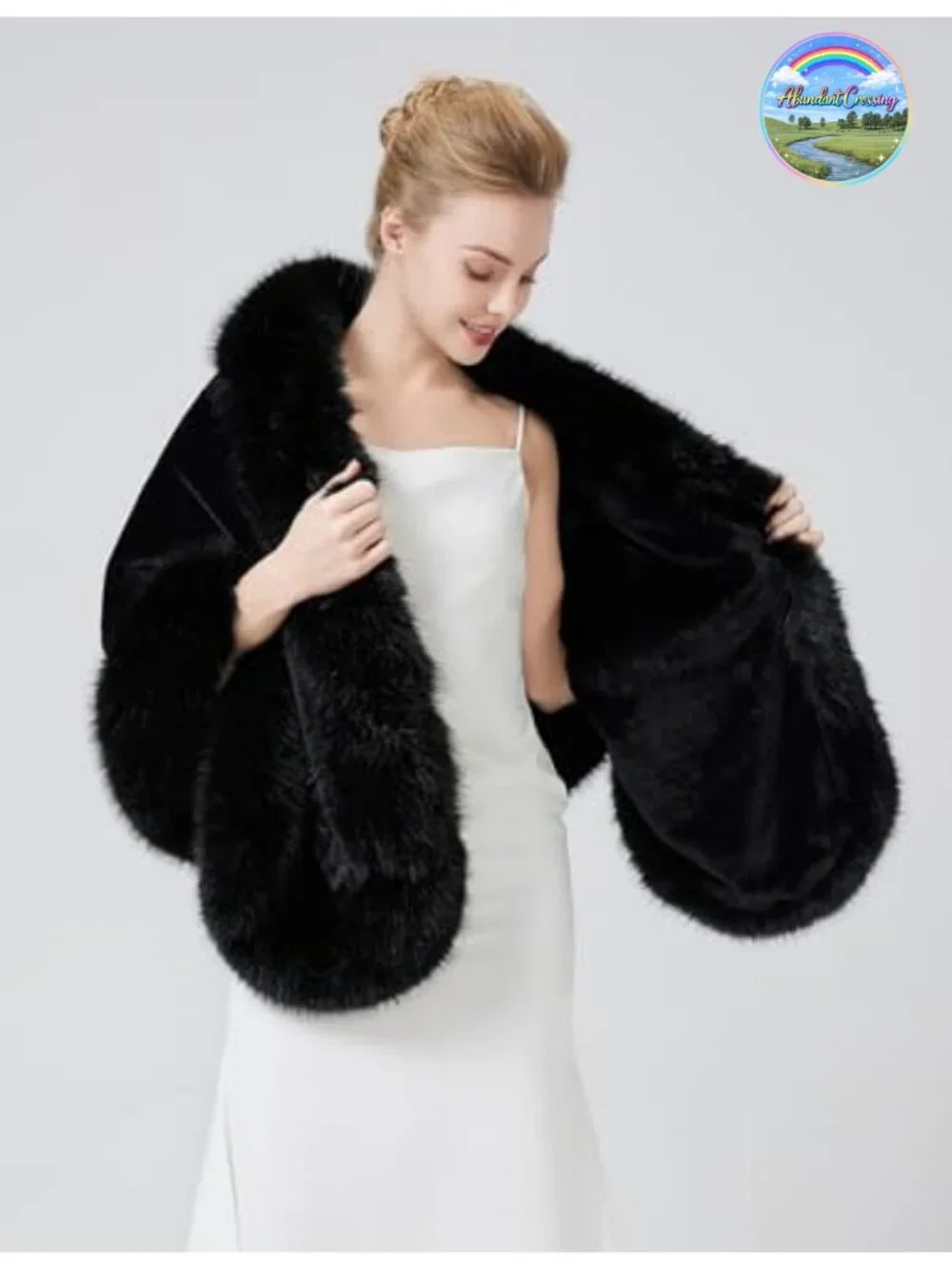 Faux Fur Shawl Wrap Stole Bridal Wedding Dress Cover Up