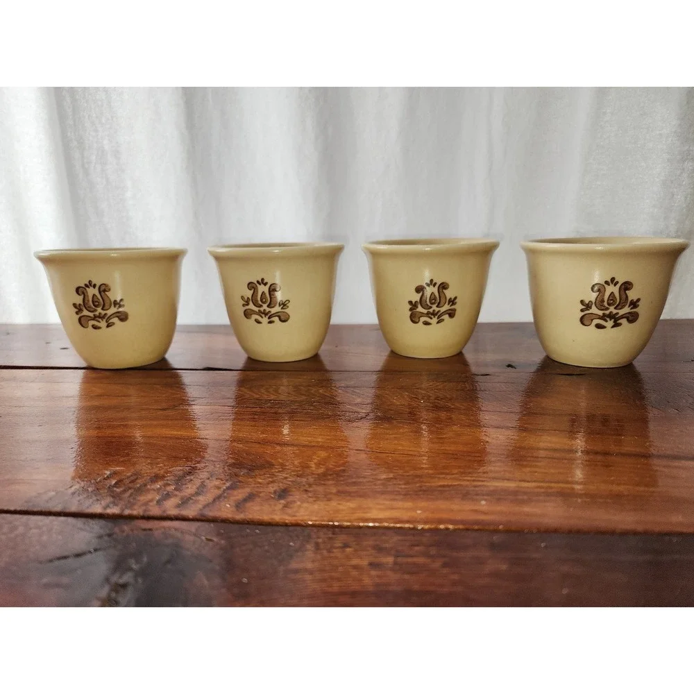 Pfaltzgraff Village Custard Jelly Jam Relish Cups Dishes Set of Four Vintage‎