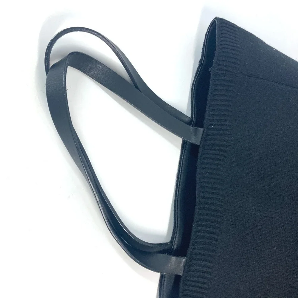 CHANEL black leather