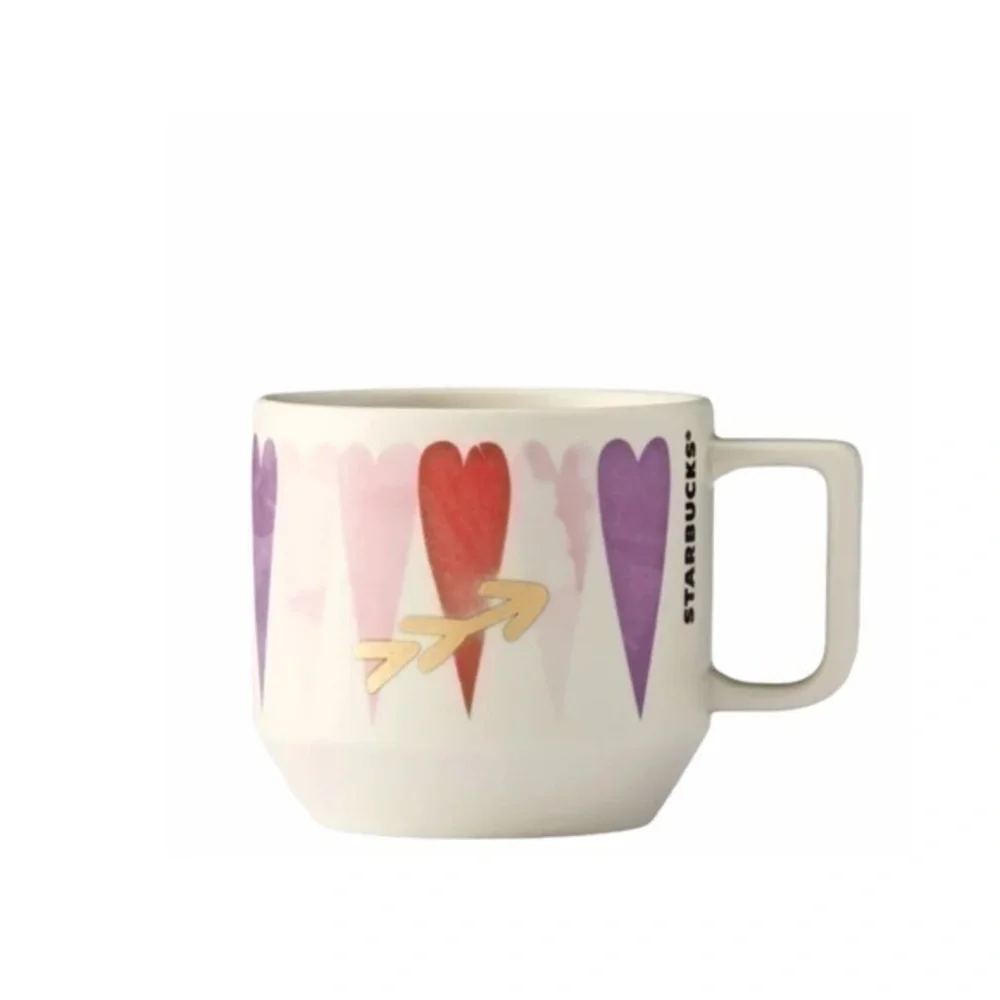 Starbucks Coffee 2016 Valentine’s Day Painted Hearts Mug‎