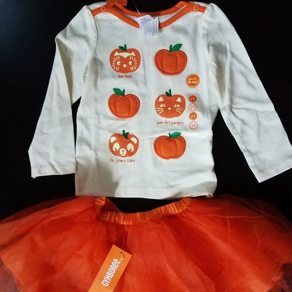 NWT Gymboree Fall Pumpkin‎ Tutu & T-Shirt Sz 2T