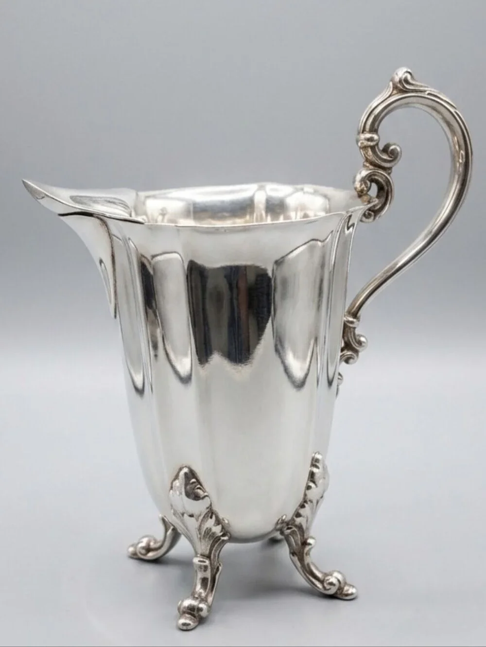 Elegant Silver-Plated Footed Creamer Pitcher
