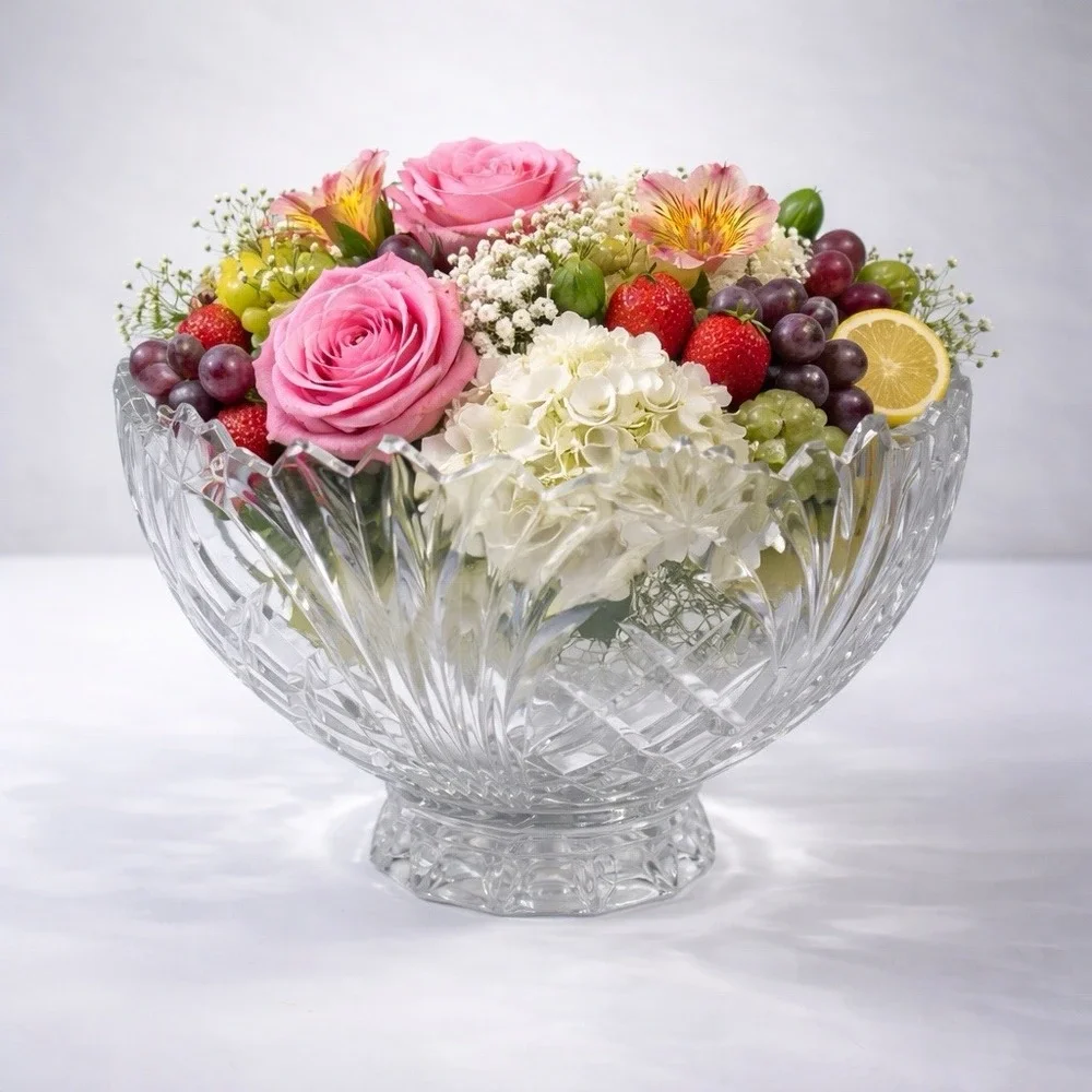 Vintage Lead Crystal Pedestal Bowl‎ 9