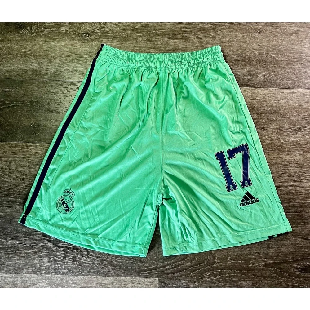 Real Madrid Shorts‎ Mens Medium Green La Liga Soccer Adidas Number 17 Training