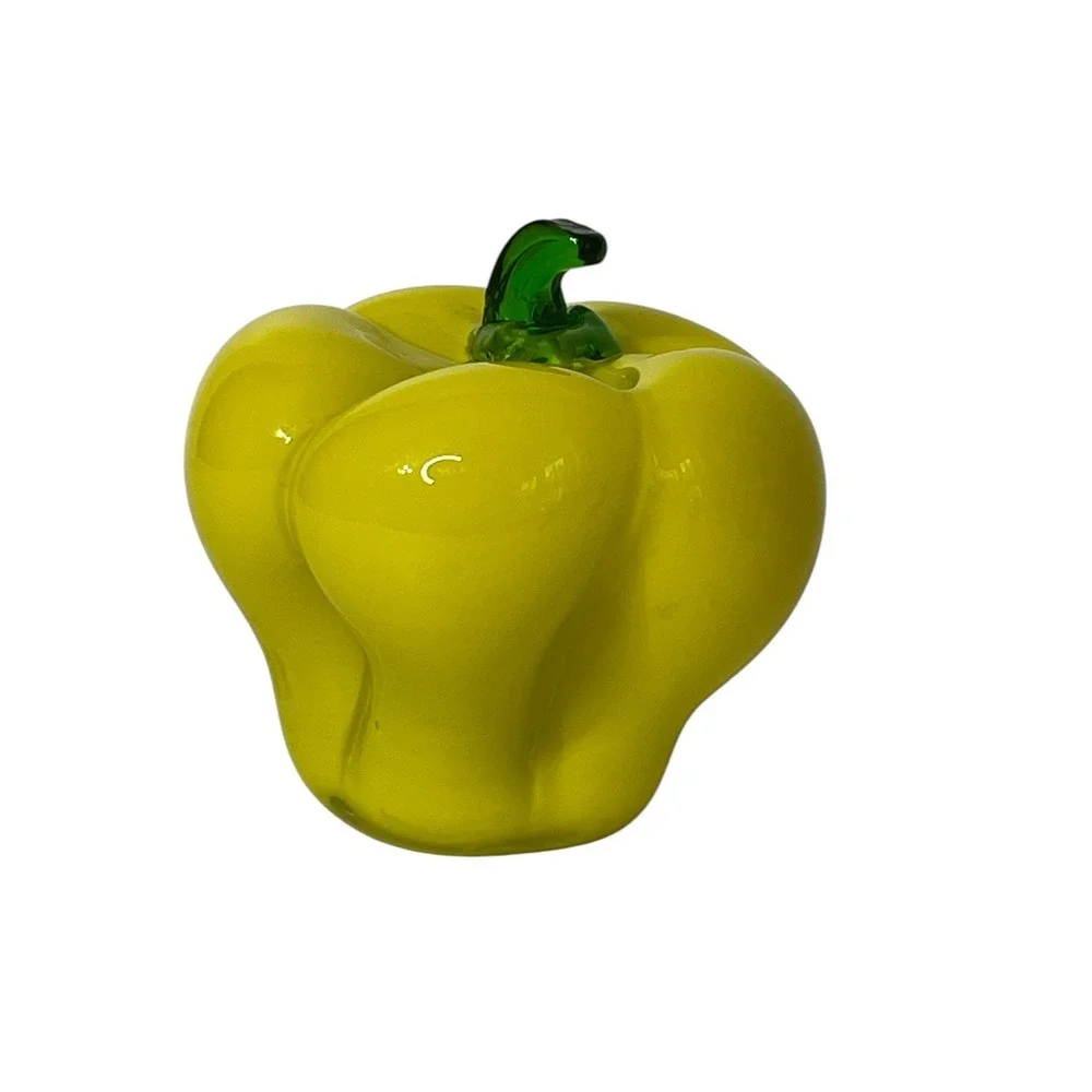 Blown Glass Yellow Bell‎ Pepper Decorative Vegetable 3 3/4