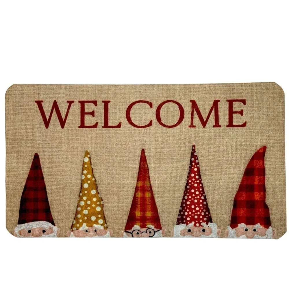 Thankful Home Accent Rug Gnome Welcome Mat Non Skid 17 x 30 in Neutral Rustic