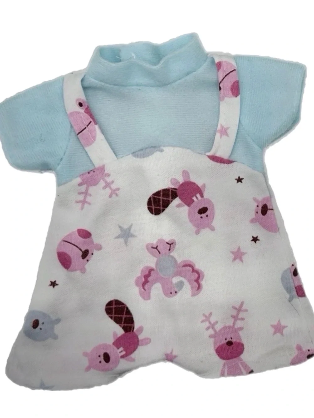 Dress-Up Baby Doll with Pink Floral Skirt and Blue Accessories