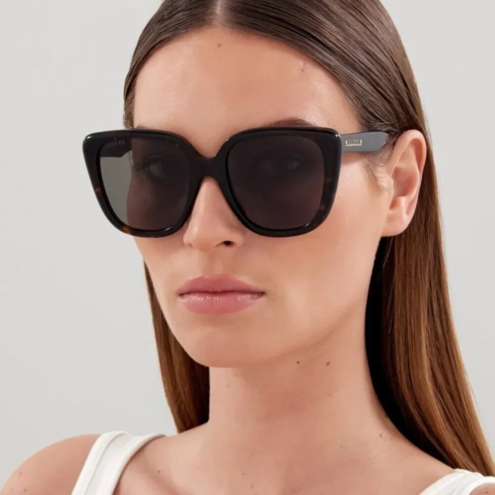 SALE! NEW Gucci GG1169S 003 Havana Green Square Oversized Women Sunglasses
