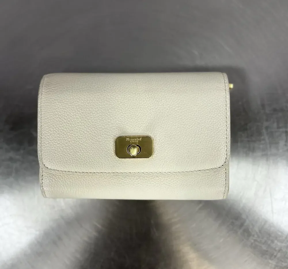 Moncrief London Larissa Italian Leather Wallet Cream Gold Tone Bifold