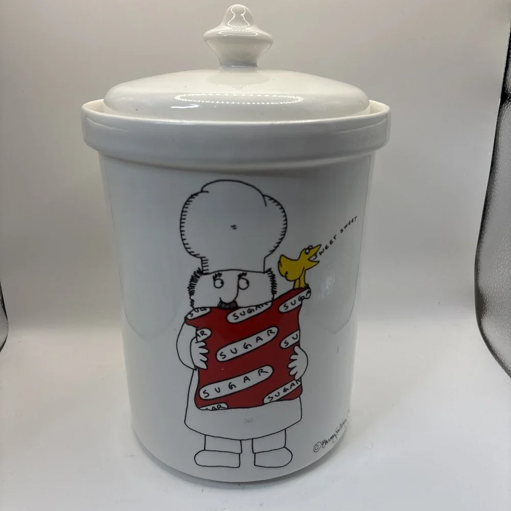 Vtg Barney Saltzberg Chefs‎ 1983 Sugar Canister Cookie Jar Made In USA Read