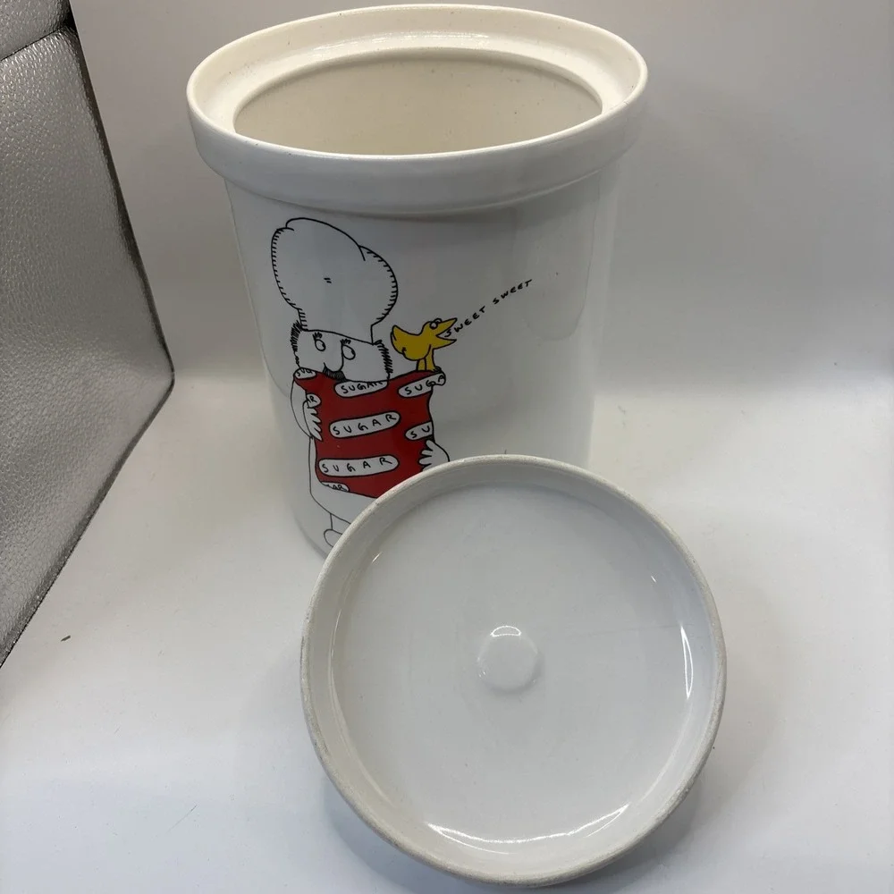 Vtg Barney Saltzberg Chefs‎ 1983 Sugar Canister Cookie Jar Made In USA Read