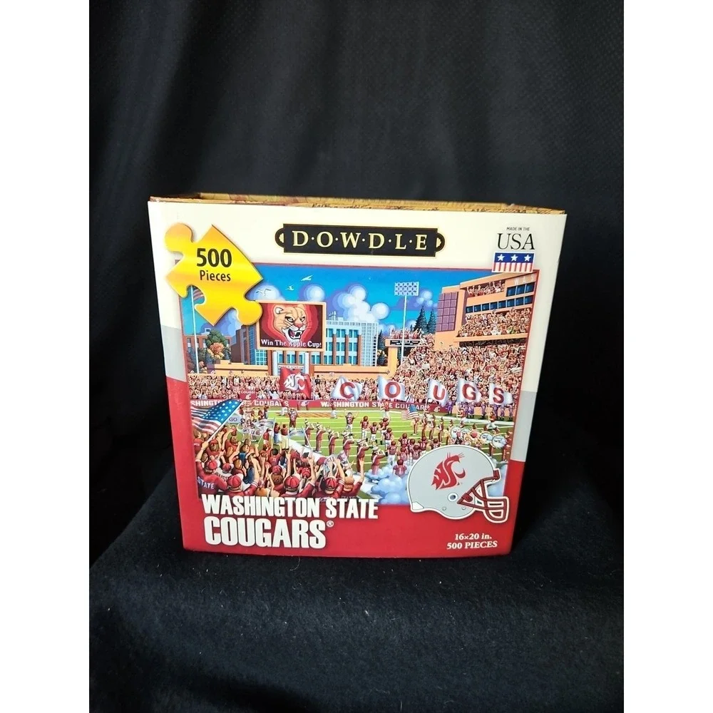 DOWDLE FOLK ART JIGSAW PUZZLE WASHINGTON STATE COUGARS 500 Pieces 16
