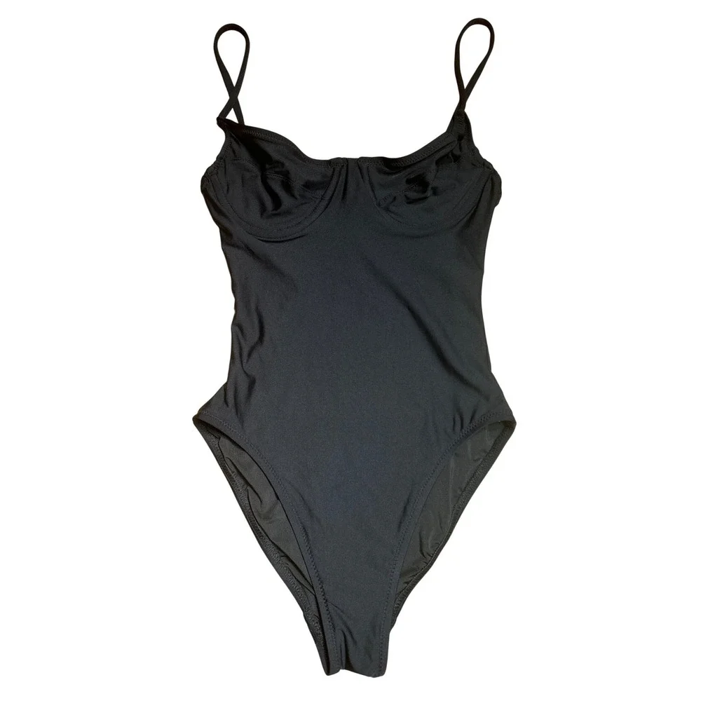 J Crew Black Underwire One Piece Swimsuit‎ Style J3558 Size 2
