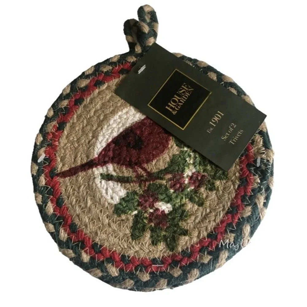 House and Garden Cardinal Christmas Bird Holiday Trivets 8