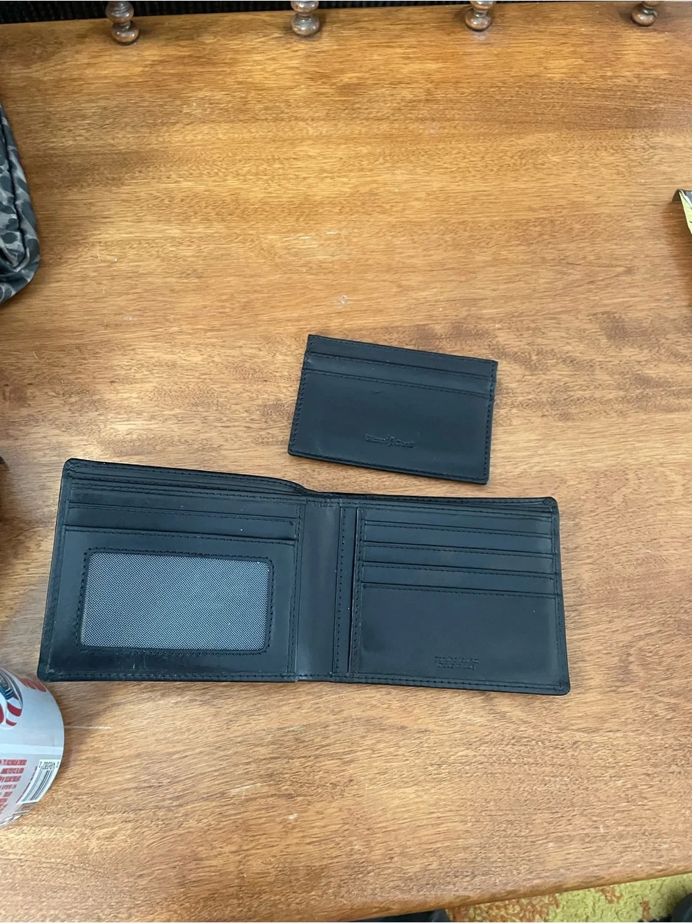 Gianni Conti Black Leather Bi-Fold Wallet
