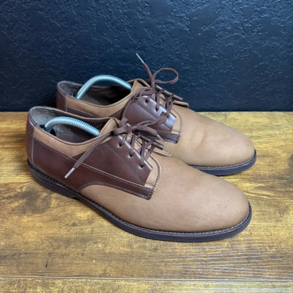 Johnston & Murphy Murphy Brown Leather‎ Two-Tone Oxford Dress Shoes Mens 11 M