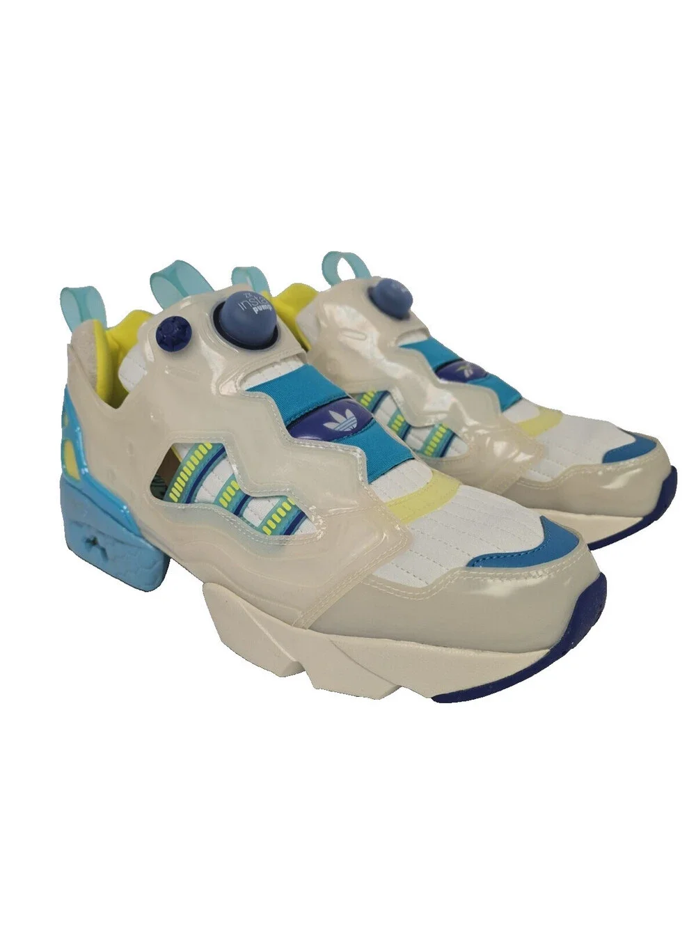 Reebok X Adidas Men's Pump Fury GW0368 White Yellow Blue Size 11.5M