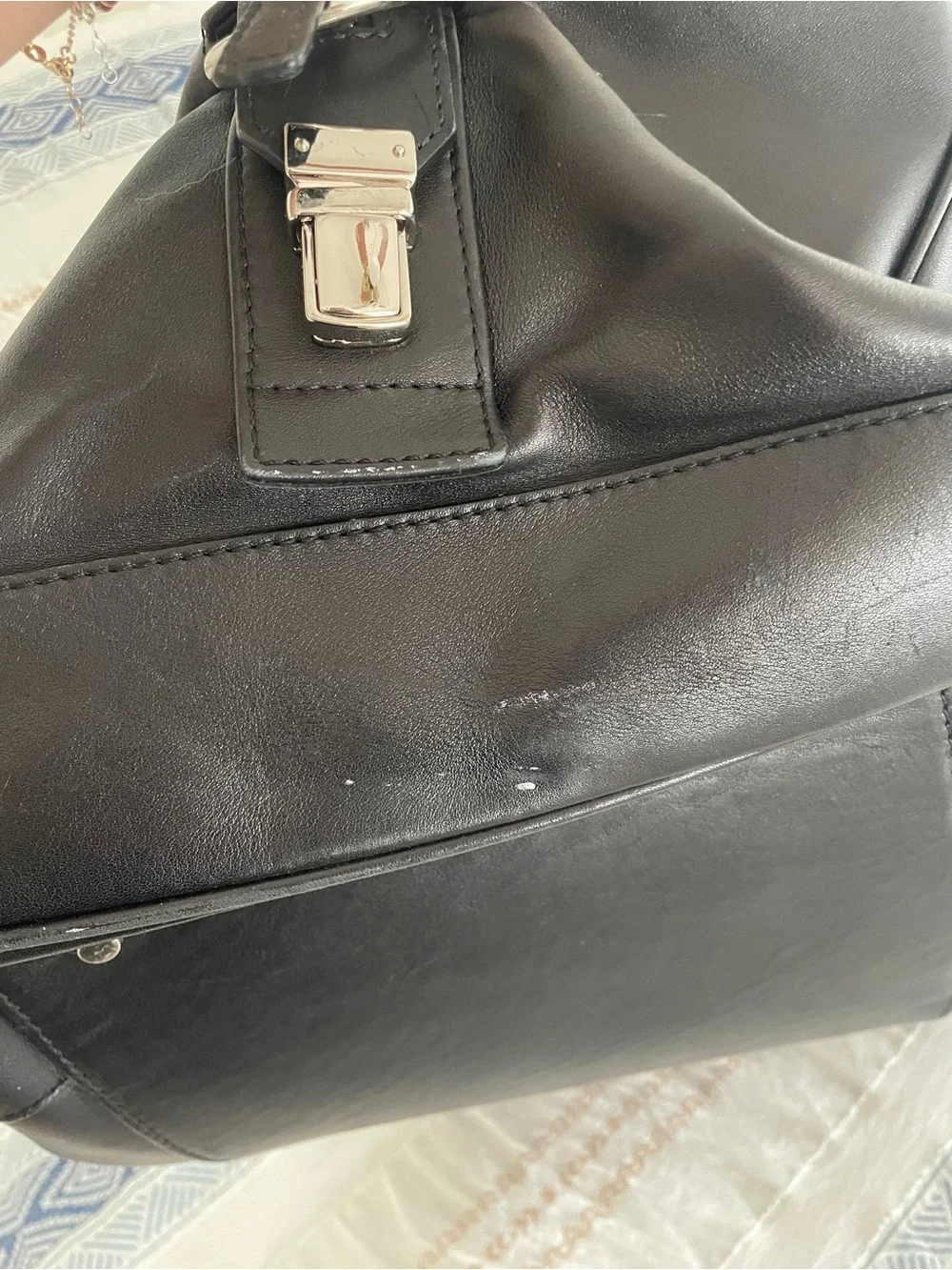 COACH Black Leather Men’s duffel bag - Embossed Logo Patch