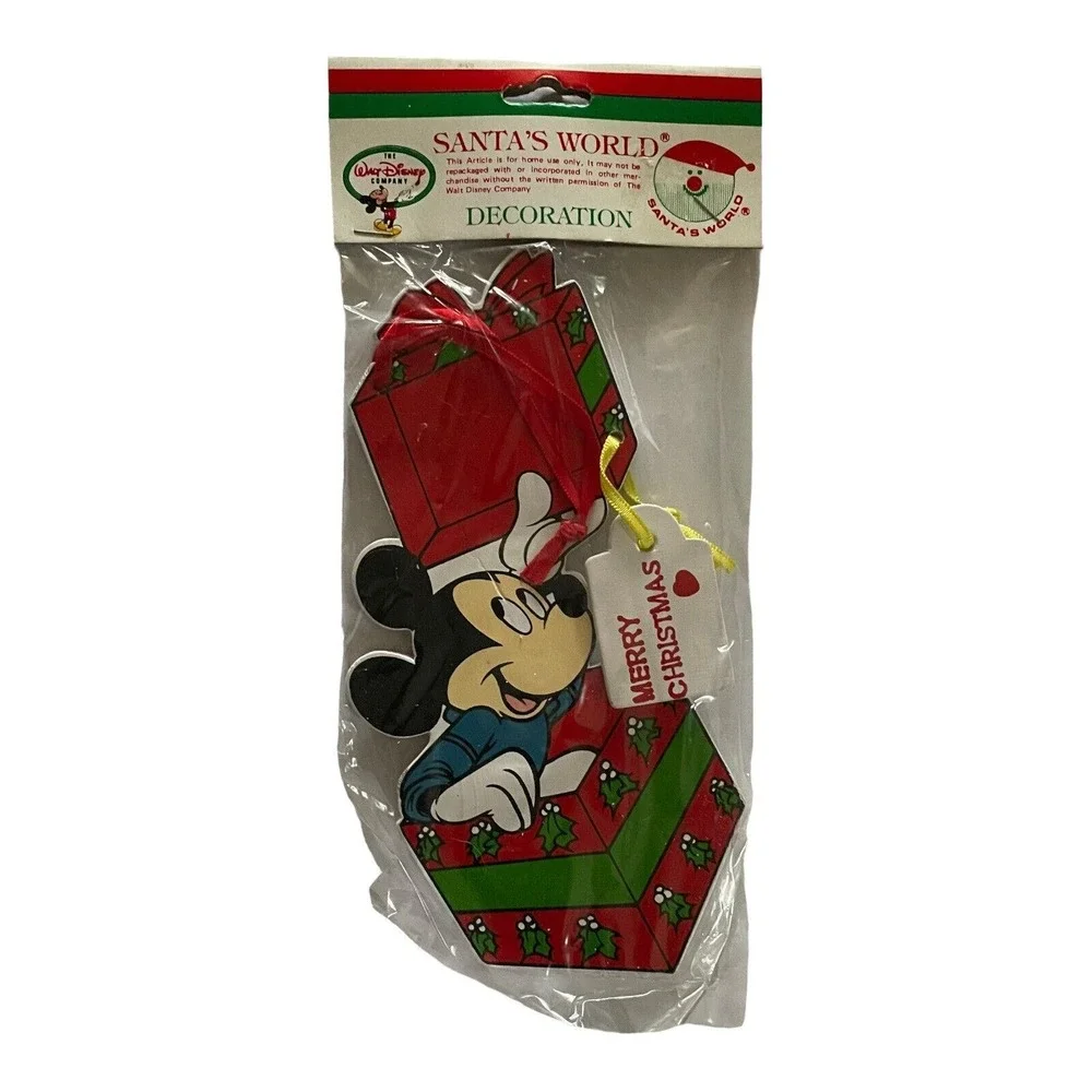 Disney Kurt Adler Santas World Mickey Mouse Gift With Tag Ornament‎