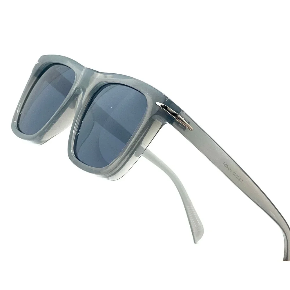 Sunglasses Men's Fashion Designer Square Driving Gray Frame Black Lens Retro New