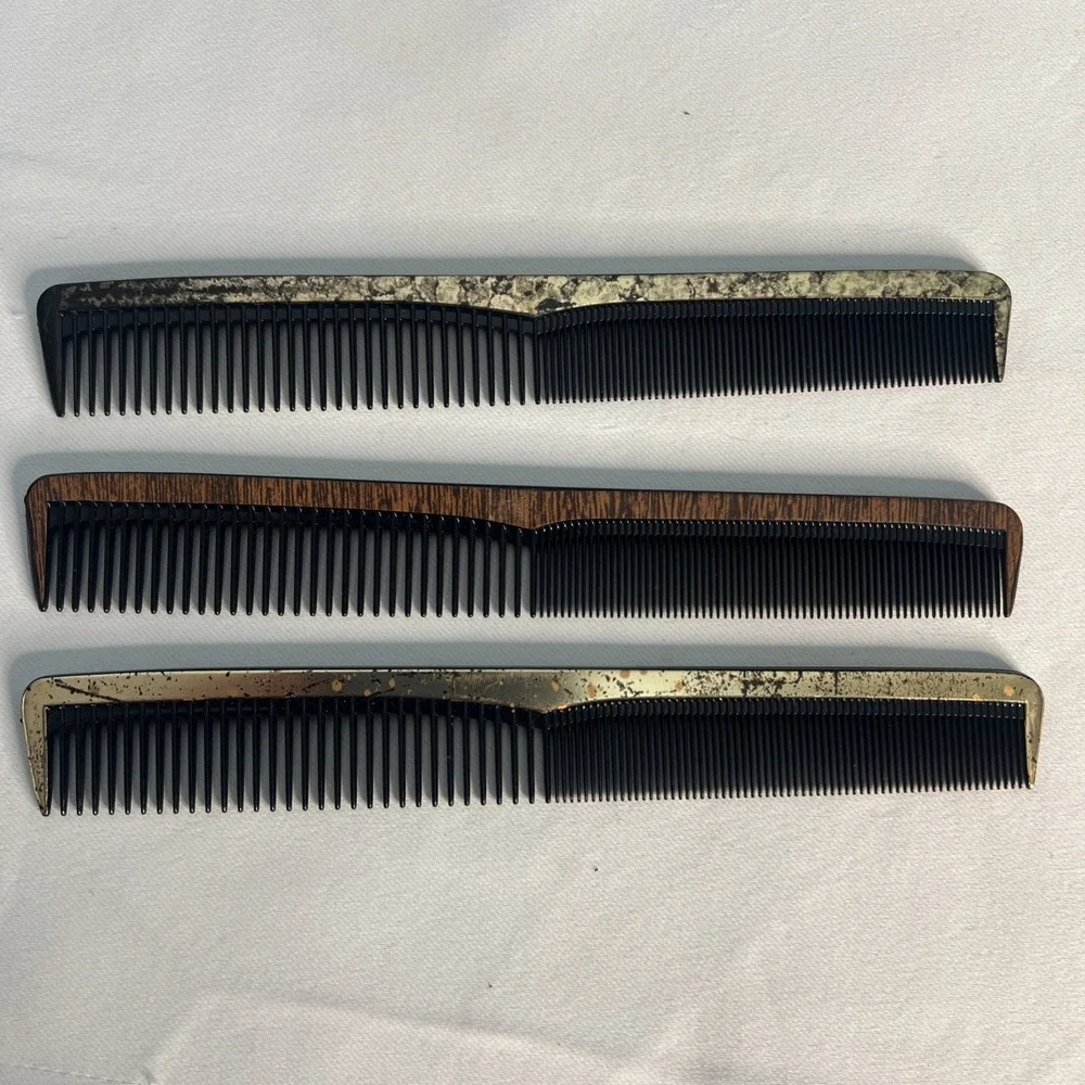 3- BARBER BEAUTY‎ SALON CLEOPATRA HAIR STYLING CUTTING COMB #400 -BLACK / Brown