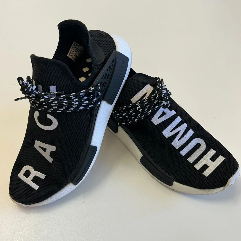 Adidas NMD Human Race Pharrell Williams Black Mens Size 9.5 Sneakers BB6959