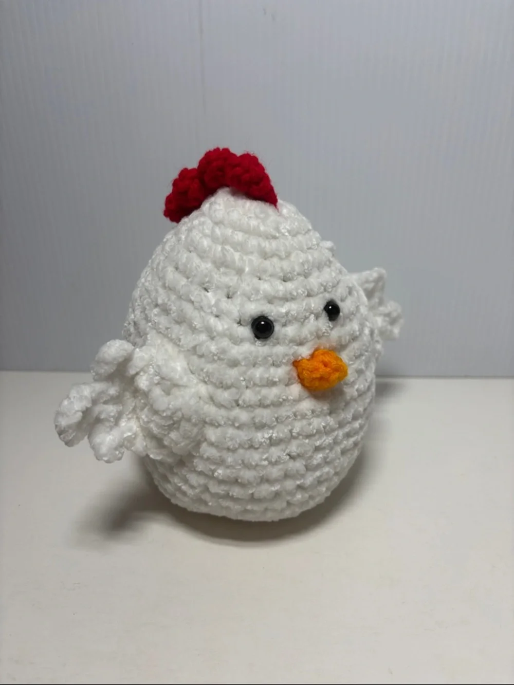 Handmade Plush Chicken Crochet Amigurami White  LO3