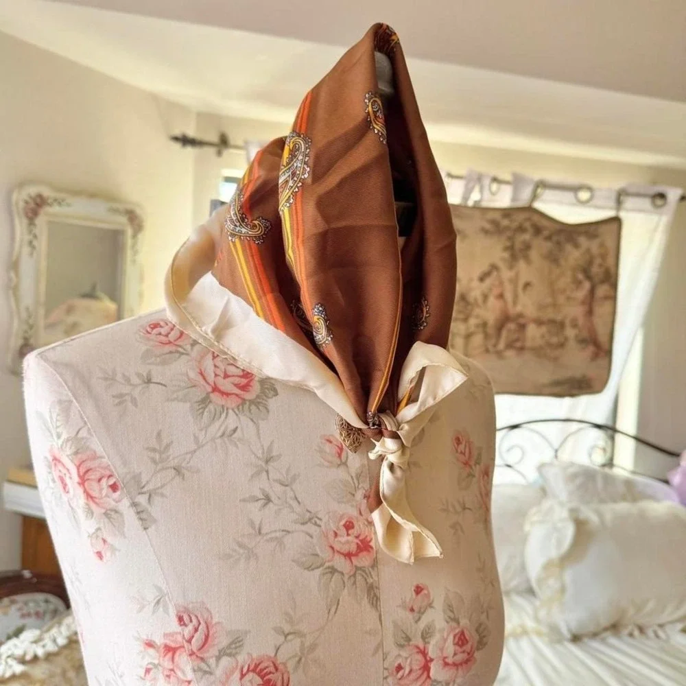vintage brown made‎ in italy scarf
