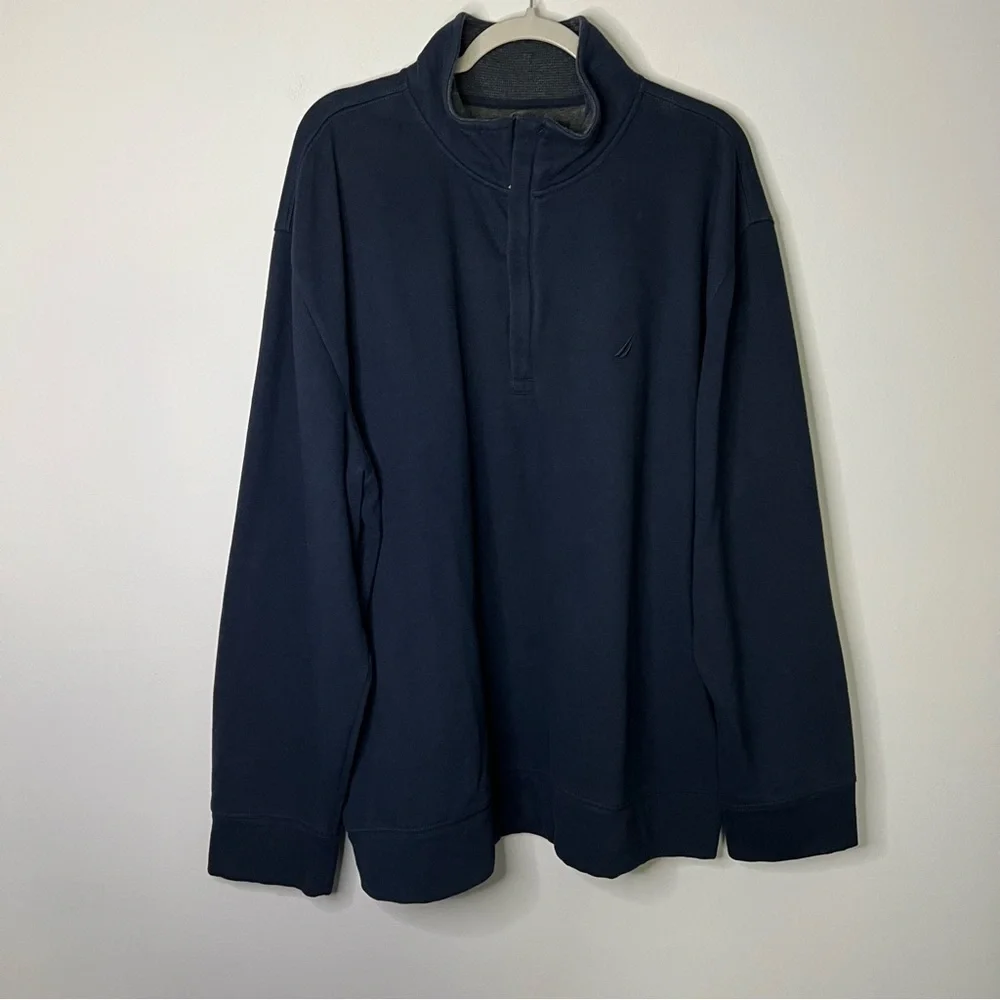 Men’s Nautica blue half zip pullover sweater size XXL