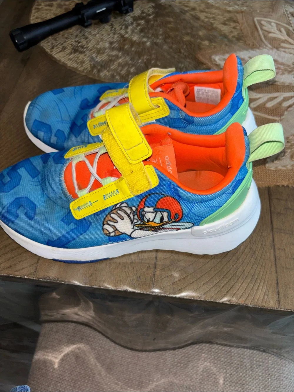 Adidas x Disney Sneakers  Boys 1.5 Donald Duck Football Blue Orange